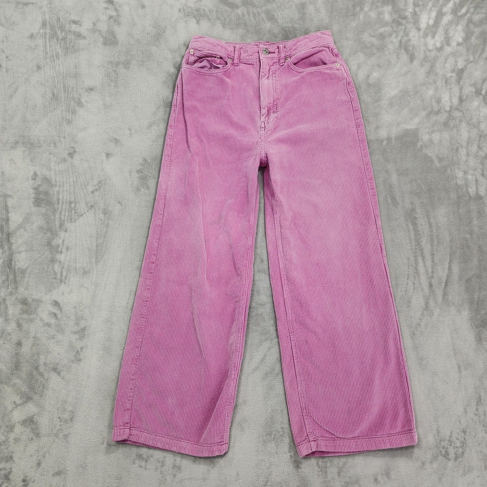BDG Pants Womens 28 Pink Corduroy High & Wide High Rise Wide Leg Retro Casual